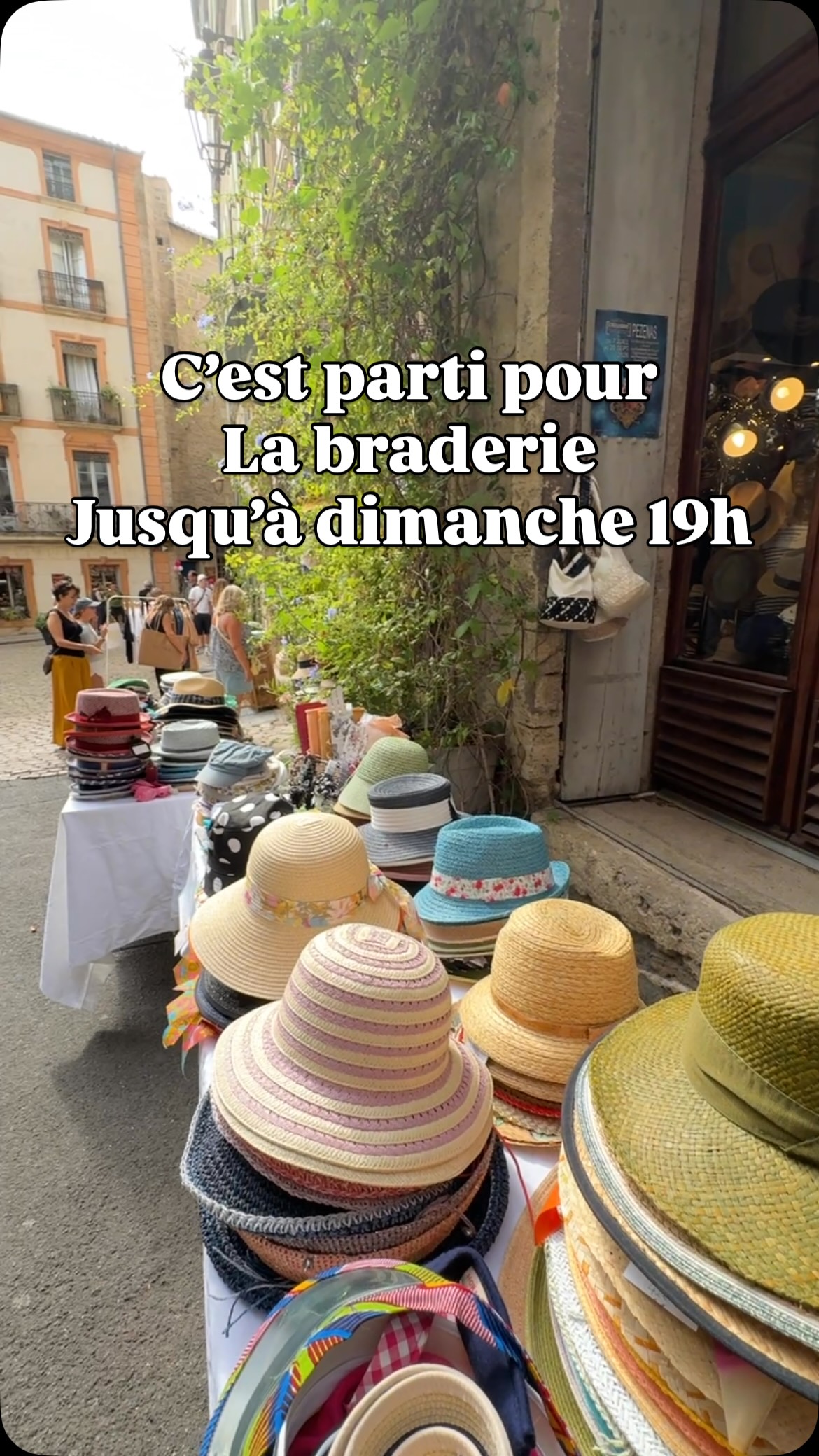 À Pézenas, venez à la braderie, les chapeaux et casquettes hommes et femmes à -50%, même les Stetson !
On vous attend de 10h30 à 19h.
Les chapeaux de galinette place Gambetta Pézenas